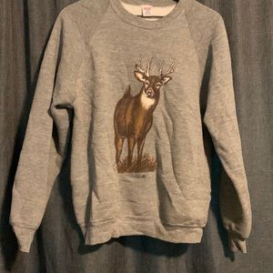 Men’s vintage deer gray crewneck sweatshirt